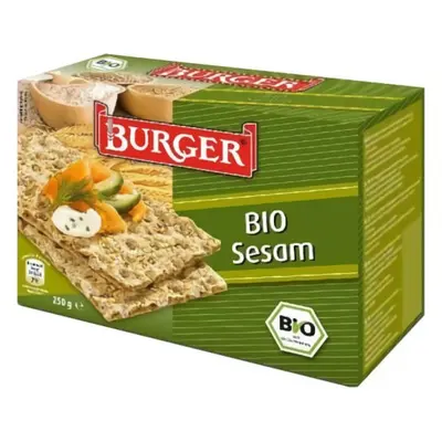 PIECZYWO CHRUPKIE ŻYTNIE RAZOWE Z SEZAMEM BIO 250 g - BURGER