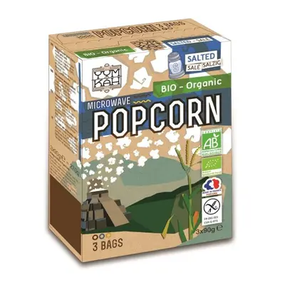 POPCORN Z SOLĄ DO PRZYGOTOWANIA W MIKROFALÓWCE BEZGLUTENOWY BIO (3 x 90 g) 270 g - NATAIS