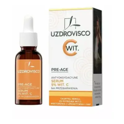 SERUM DO TWARZY Z WITAMINĄ C ANTYOKSYDACYJNE NA PRZEBARWIENIA 30 ml - UZDROVISCO (PRE-AGE)