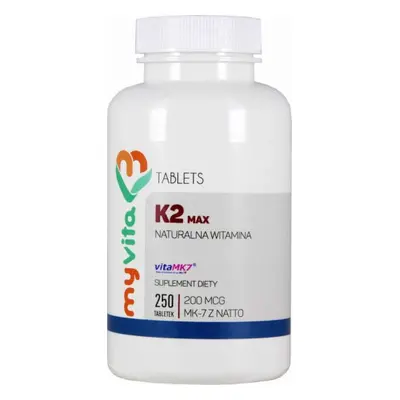 Witamina K2 MK-7 K2 MK7 MAX 200mcg z natto K2MK7 250 tabletek MyVita