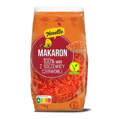 MAKARON PROTEINOWY (Z SOCZEWICY CZERWONEJ) ŚWIDERKI 250 g - NOVELLE