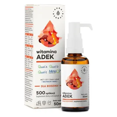 Witamina A + D3 + E + K2 MK7 (ADEK) - dla rodziny (50 ml)