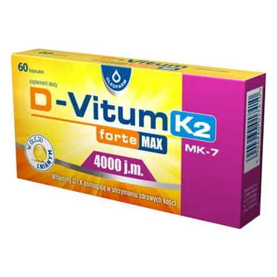 D-Vitum forte witamina D i K 4000 j.m. D-3 K2 MK-7 100 mcg 60 kapsułek Oleofarm