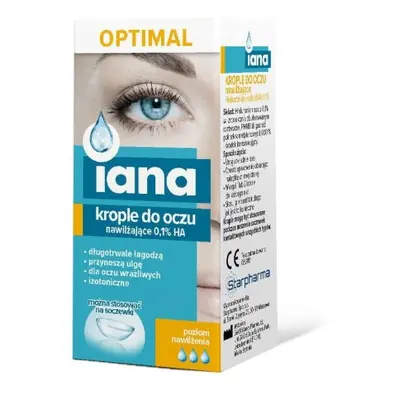 IANA Krople do oczu OPTIMAL nawilżające 0,1% HA 10ml STARPHARMA