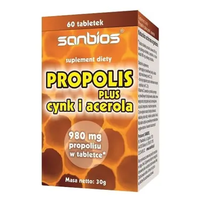 SANBIOS Propolis plus cynk i acerola 60 tabl.