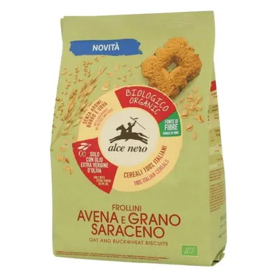 CIASTKA OWSIANO - GRYCZANE Z DODATKIEM OLIWY Z OLIWEK EXTRA VIRGIN (14 %) BIO 250 g - ALCE NERO