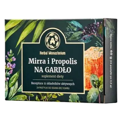 Mirra i propolis na gardło bez cukru 24 pastylki do ssania Herbal Monasterium