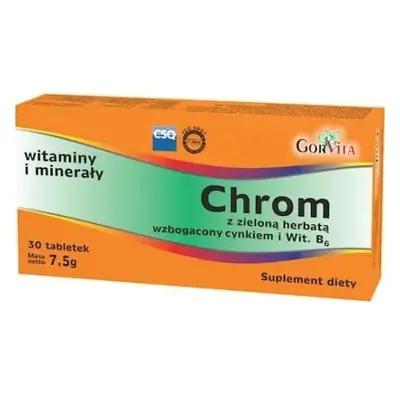 Gorvita Chrom z zieloną herbatą cynkiem i B6 30 t.