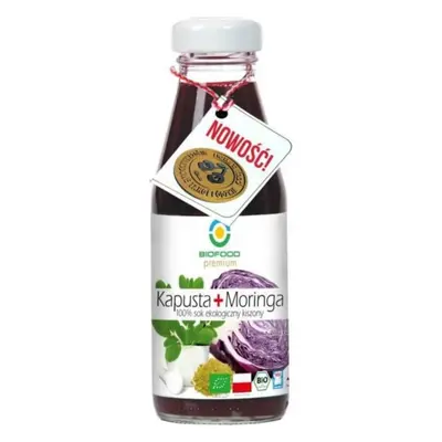 Sok z czerwonej kapusty kiszonej z moringą BIO 200 ml - Bio Food