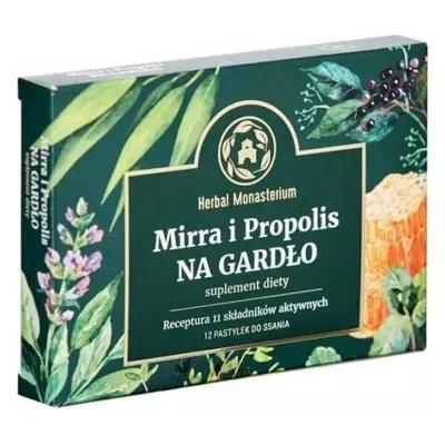 Mirra i propolis na gardło 12 pastylek do ssania Herbal Monasterium