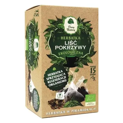 HERBATKA LIŚĆ POKRZYWY PIRAMIDKI BIO (15 x 1 g) - DARY NATURY