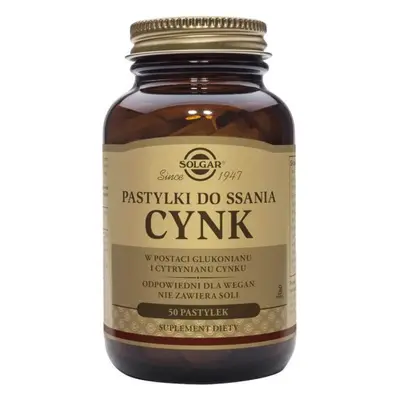 Cynk Glukonian i cytrynian cynku 23mg 50 pastylek do ssania Solgar