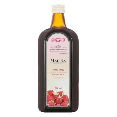 Malina sok 100% bez cukru 500 ml Polska Roża