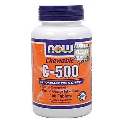 Witamina C-500 + Acerola 500mg 100 pastylek do żucia NOW FOODS