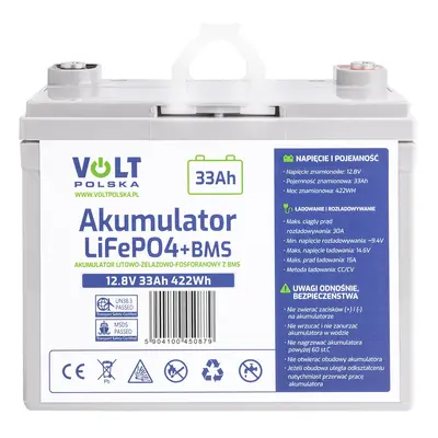 Akumulator LiFePo4 33Ah 30A 12V BMS VOLT POLSKA