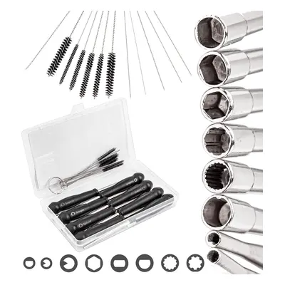 Klucze do regulacji gaźników (zestaw 8 szt. + 12 szczotek) FALON-TECH