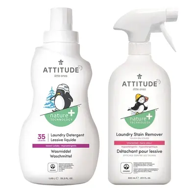 Zestaw do odplamiania: odplamiacz w spra'u oraz płyn do prania ubranek dziecięcych