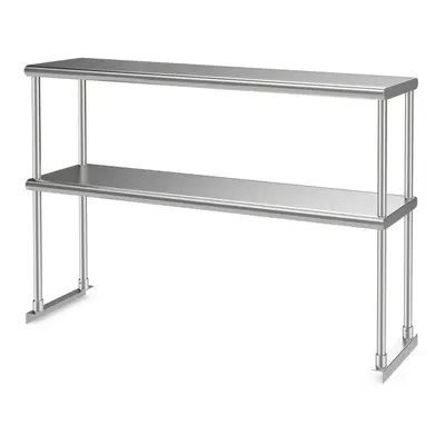 2-poziomowa metalowa półka ze stali nierdzewnej 122 cm