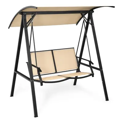 Huśtawka ogrodowa z regulowanym baldachimem