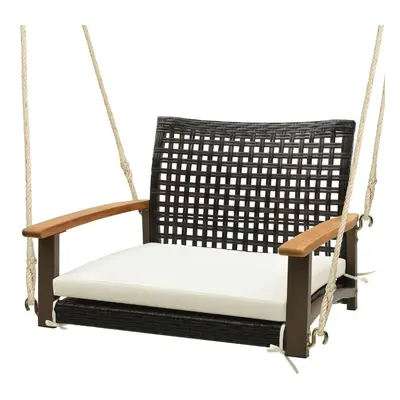 Rattanowa huśtawka ogrodowa podwieszana
