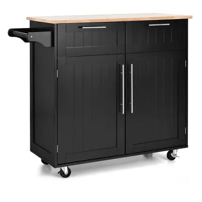 Wyspa kuchenna na kółkach z szafkami i szufladami 94 x 46 x 94 cm