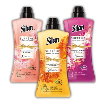 Zestaw 3 płynów do płukania tkanin Silan Supreme Romance + Glamour + Blossom 3x 1012 ml 138 prań