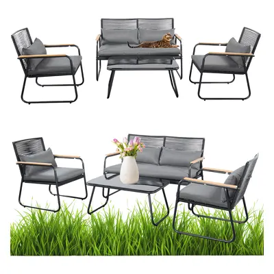 Nowoczesne meble ogrodowe - sofa + stolik + 2 fotele Cuba Meven