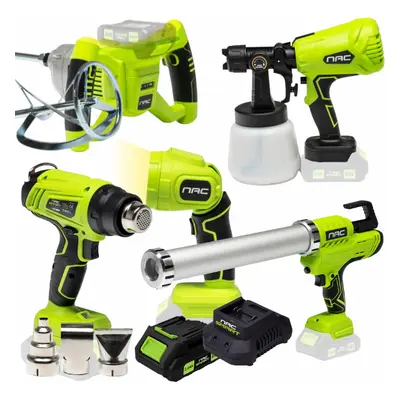 Zestaw NAC SMART: Pistolet malarski + Mieszadło + Opalarka + Wyciskacz + Latarka + Aku + Ładowar