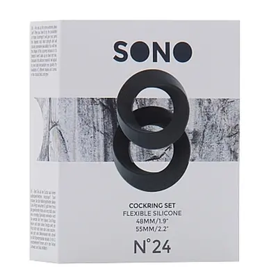 Sono No.24 Cockring Set Grey - Zestaw elastycznych pierścieni erekcyjnych ⚫ DARMOWA DOSTAWA od 2