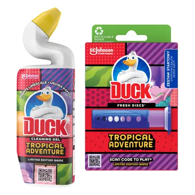 Praktyczny zestaw do czyszczenia WC Duck Tropical Adventure zestaw startowy + żel