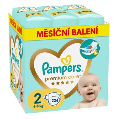 Pampers Premium Care Miesięczne opakowanie jednorazowych pieluszek dziecięcych rozm. 2 (224 szt)