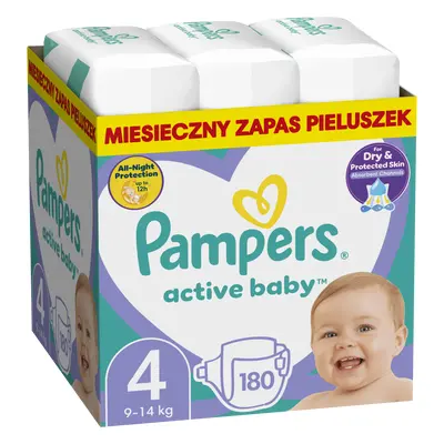 Pampers Active Baby Miesięczne opakowanie pieluszek dziecięcych rozm. 4 (180 szt)