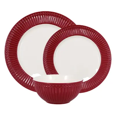 Serwis obiadowy na 18 osób Alice Claret Red, Green Gate