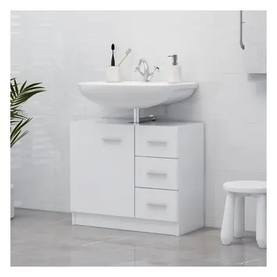 vidaXL Szafka pod umywalkę, biała 63x30x54 cm, materiał drewnopochodny