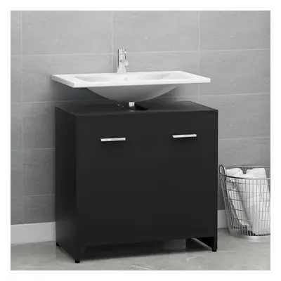 vidaXL Szafka łazienkowa, czarna, 60x33x61 cm, materiał drewnopochodny