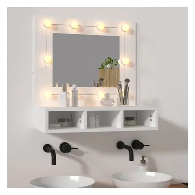 vidaXL Szafka z lustrem i oświetleniem LED, biała, 60x31,5x62 cm