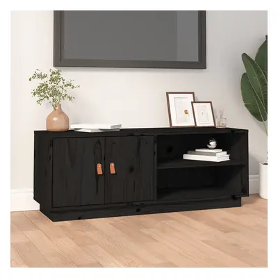 vidaXL Szafka pod TV, czarna, 105x34x40 cm, lite drewno sosnowe
