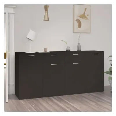 vidaXL Szafka, czarna, 160x36x75 cm, materiał drewnopochodny