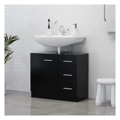 vidaXL Szafka pod umywalkę, czarna, 63x30x54 cm, płyta wiórowa