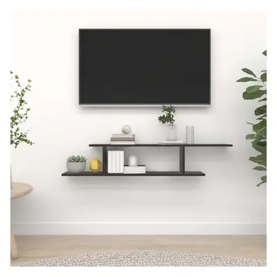 vidaXL Wisząca półka pod TV, czarna, 125x18x23 cm