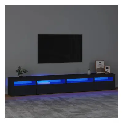 vidaXL Szafka pod TV z oświetleniem LED, czarna, 270x35x40 cm