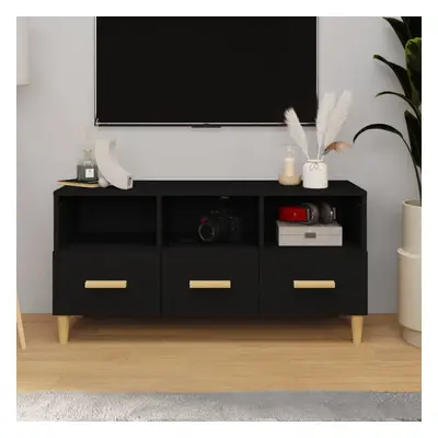 vidaXL Szafka pod TV, czarna, 102x36x50 cm, materiał drewnopochodny