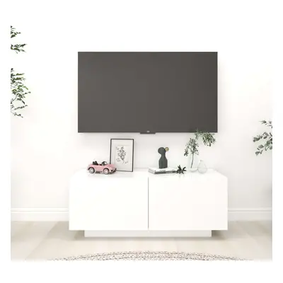 vidaXL Szafka pod TV, biała, 100x35x40 cm, materiał drewnopochodny