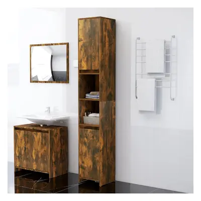 vidaXL Szafka łazienkowa, przydymiony dąb, 30x30x183,5 cm