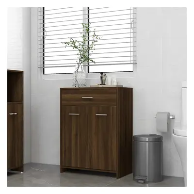 vidaXL Szafka łazienkowa, brązowy dąb, 60x33x80 cm