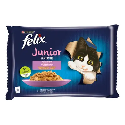 Felix Fantastic Junior Karma dla kociąt wybór smaków w galaretce (4 x 85 g) 340 g