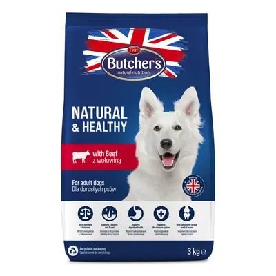 Butcher's Natural&Healthy Dog Sucha karma dla psa z wołowiną 3kg