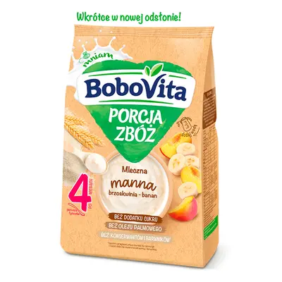 BoboVita Porcja zbóż Kaszka mleczna manna brzoskwinia-banan po 4 miesiącu 210 g