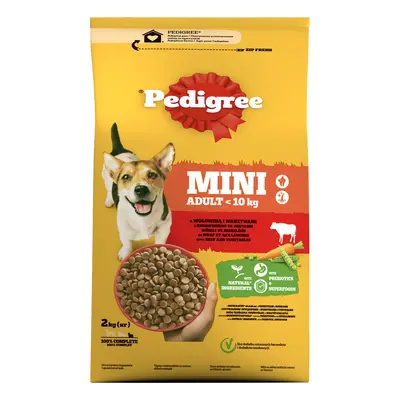 Pedigree Mini Adult <10 kg Sucha karma dla psów z wołowiną i warzywami 2 kg