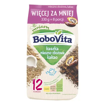 BoboVita Kaszka mleczno-zbożowa kakao po 12 miesiącu 330 g